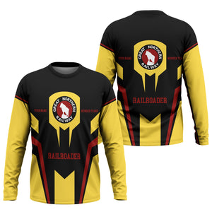 Railspirit Personalized Great Northern Railway Long Sleeve Shirt Custom Year Railroader GNR Shirt Gift Idea For Train Lover