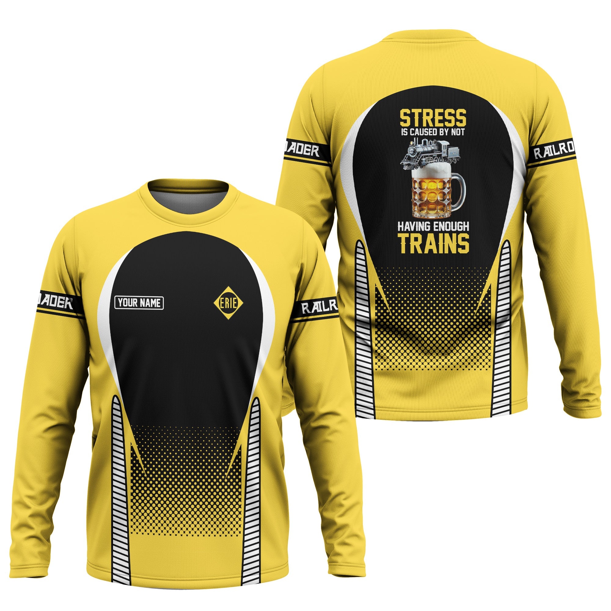 Railspirit Personalized Erie Railroad Long Sleeve Shirt Train Long Sleeve Shirt Gift Idea For Train Lover