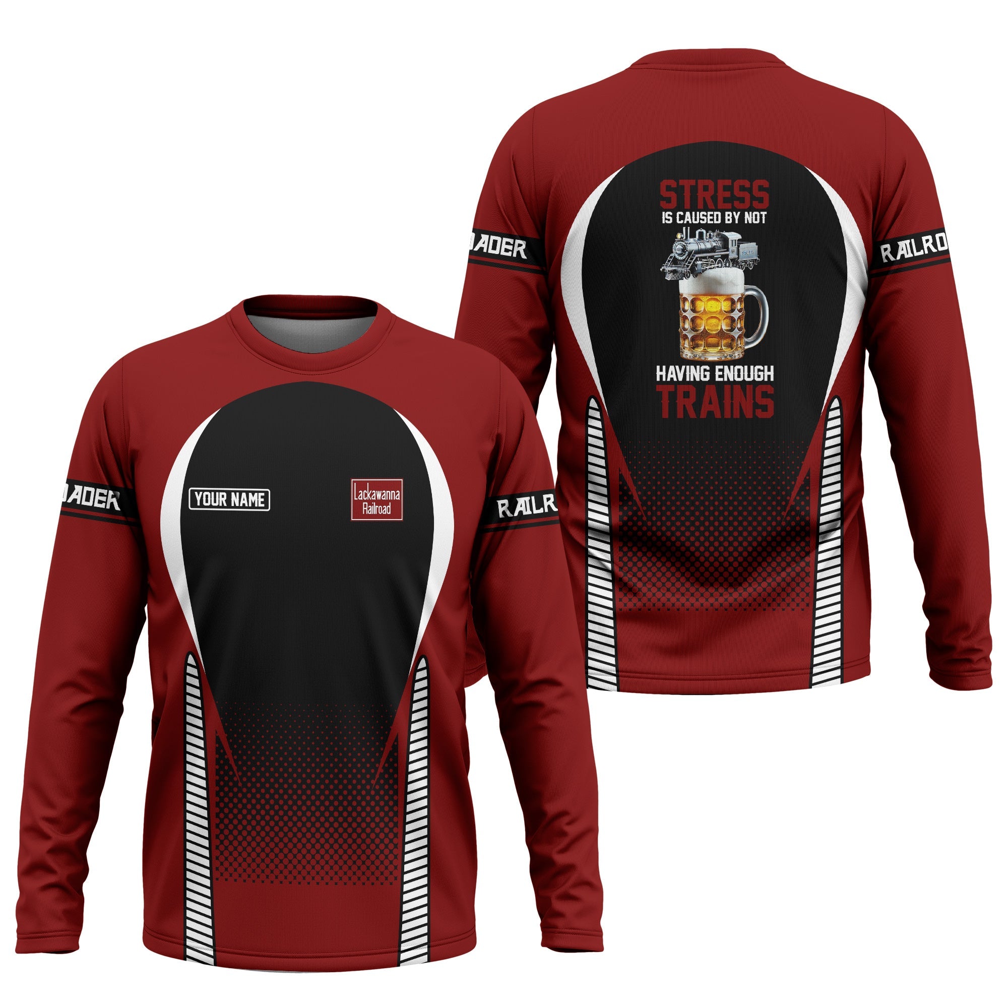 Railspirit Personalized Delaware, Lackawanna and Western Railroad Long Sleeve Shirt DL&W Train Long Sleeve Shirt Gift Idea For Train Lover