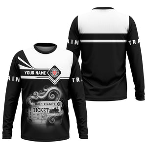 Railspirit Custom Name Seaboard Air Line Railroad Long Sleeve Shirt American Train Ticket Printed Shirt