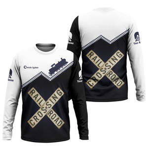 Railspirit Personalized Chessie System Railroad Long Sleeve Shirt Railroad Crossing Printed Train Track Shirt