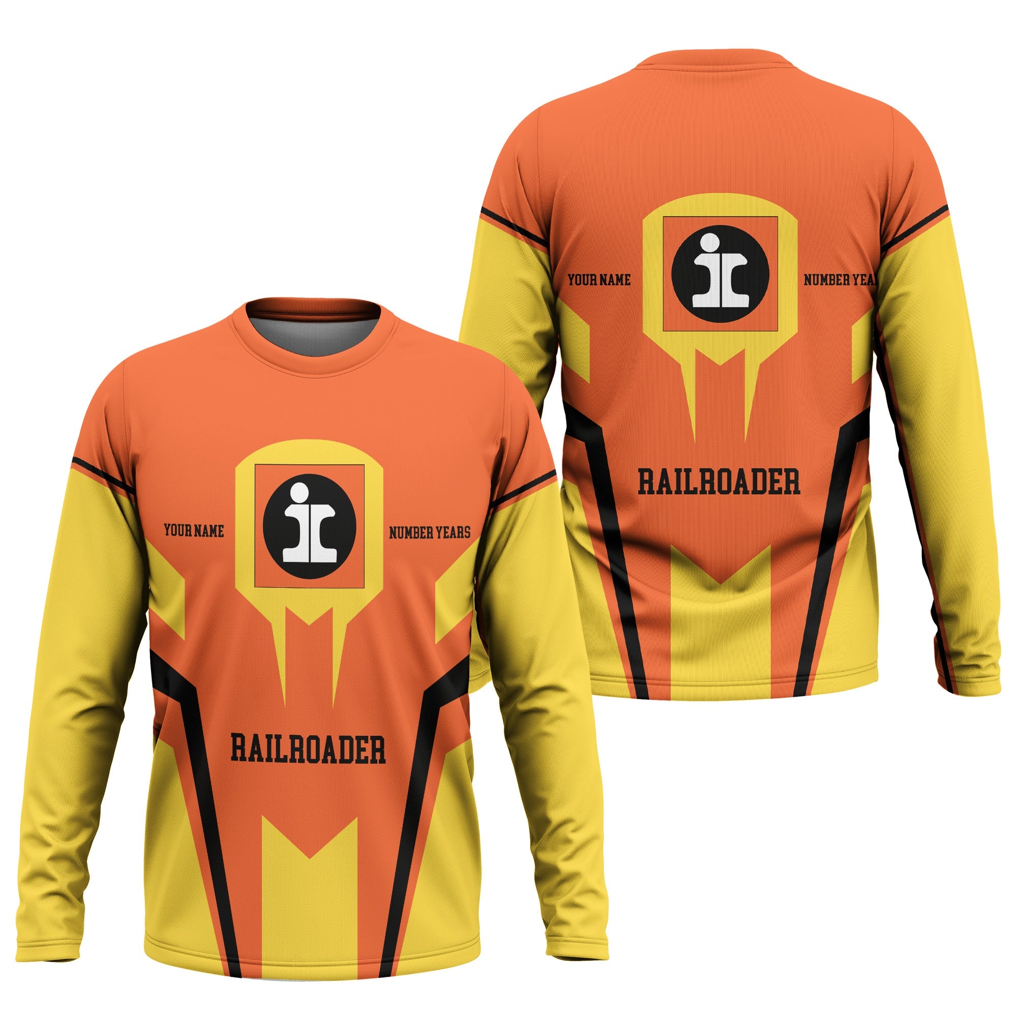 Railspirit Personalized Illinois Central Railroad Long Sleeve Shirt Custom Year Railroader Shirt Gift Idea For Train Lover