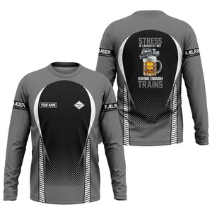 Railspirit Personalized Reading Railroad Long Sleeve Shirt Train Long Sleeve Shirt Gift Idea For Train Lover