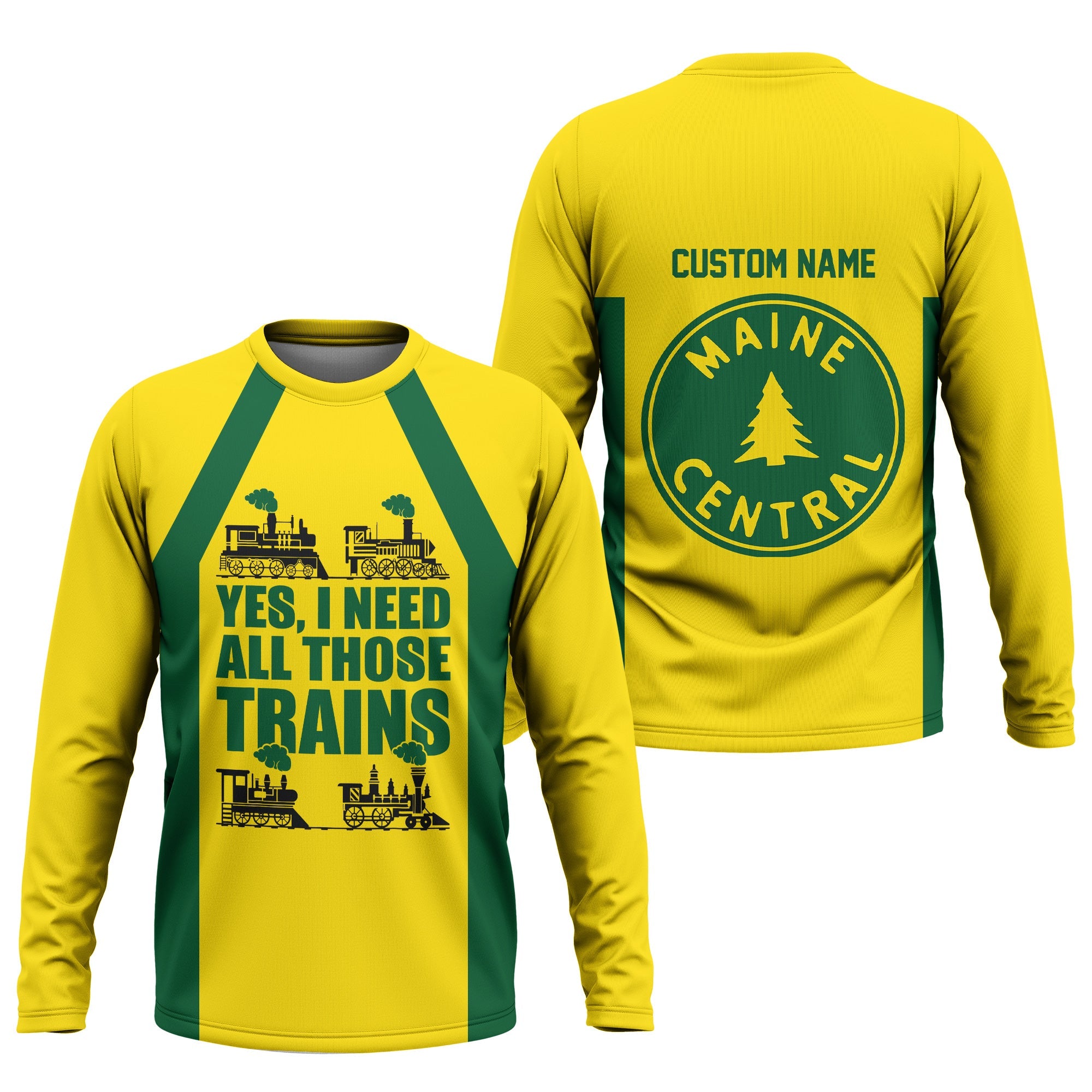 Railspirit Custom Name Maine Central Railroad Long Sleeve Shirt Yes I Need All Those Train Printed Shirt
