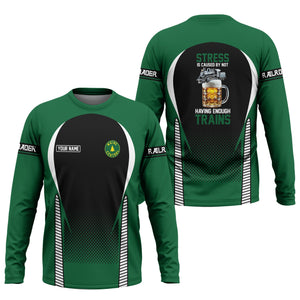 Railspirit Personalized Maine Central Railroad Long Sleeve Shirt Train Long Sleeve Shirt Gift Idea For Train Lover