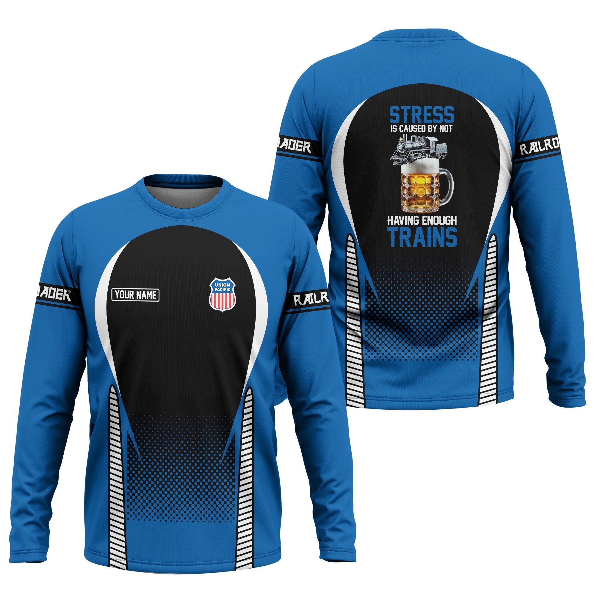 Railspirit Personalized Union Pacific Railroad Long Sleeve Shirt Big Boy Train Long Sleeve Shirt Gift Idea For Train Lover