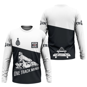 Railspirit Custom Name Western Pacific Railroad Long Sleeve Shirt One Track Mind Printed Shirt