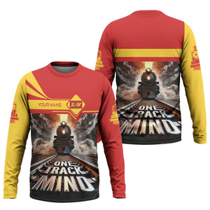 Railspirit Personalized Louisville and Nashville Railroad Long Sleeve Shirt One Track Mind L&N Train Printed Shirt