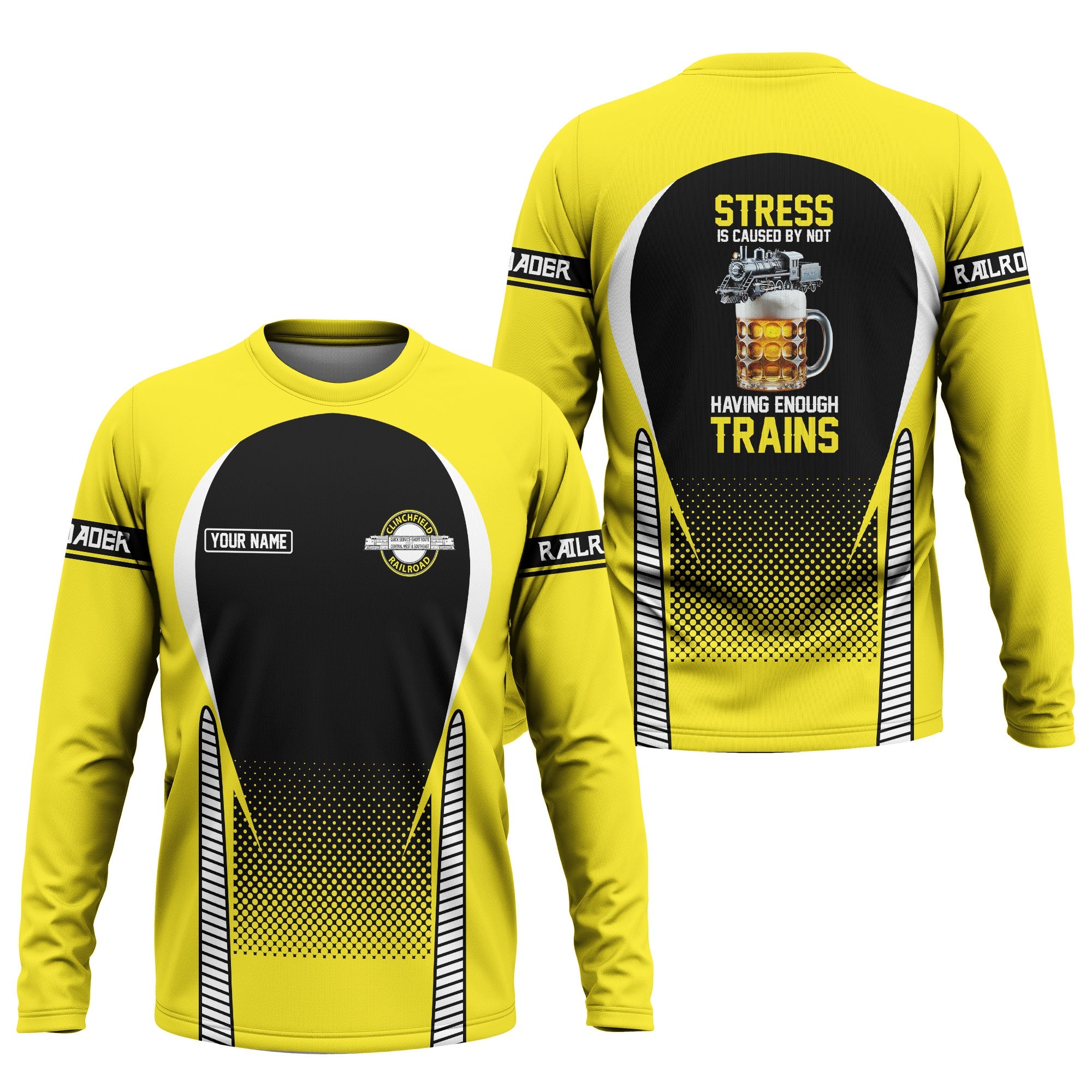 Railspirit Personalized Clinchfield Railroad Long Sleeve Shirt Train Long Sleeve Shirt Gift Idea For Train Lover