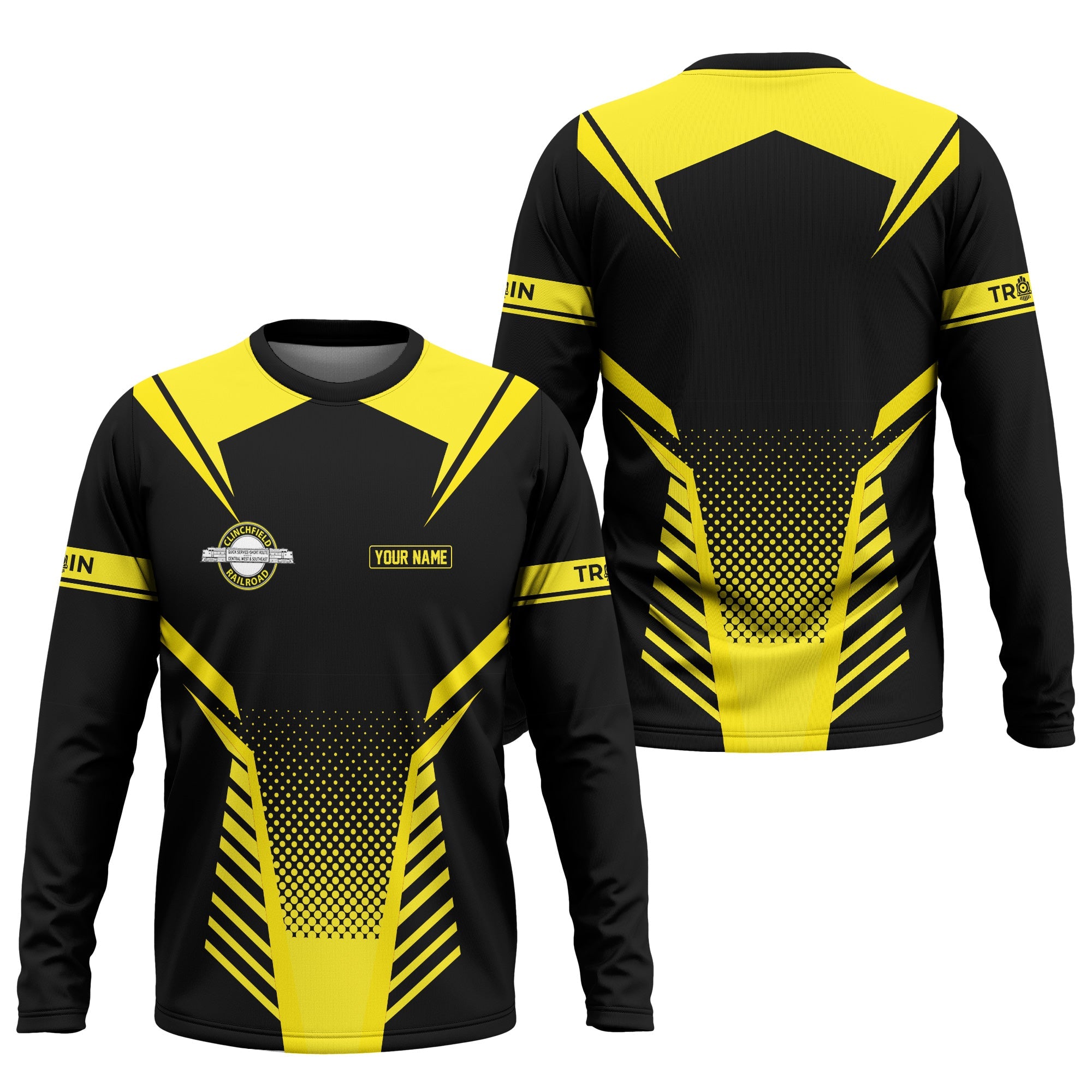 Railspirit Personalized Clinchfield Railroad Long Sleeve Shirt Unisex Train Shirt All Over Print