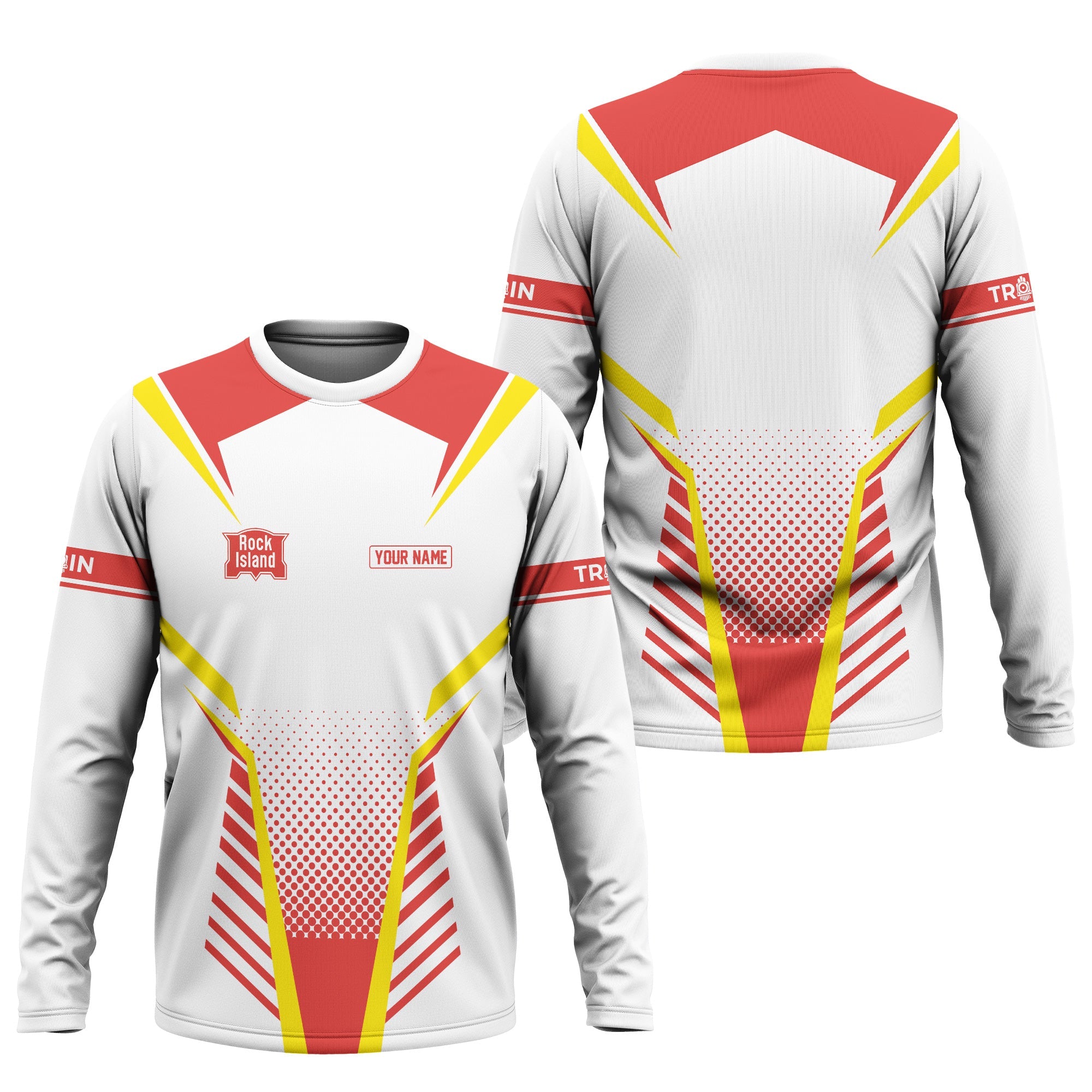 Railspirit Personalized Chicago, Rock Island and Pacific Railroad Long Sleeve Shirt Unisex Rock Island Railroad Train Shirt All Over Print