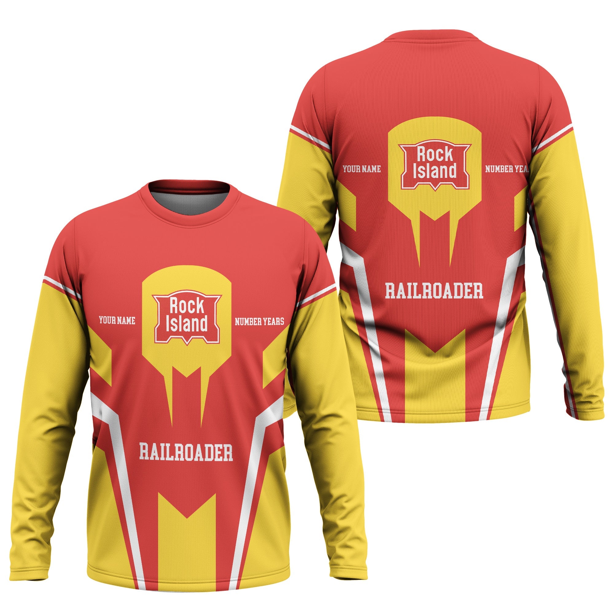 Railspirit Personalized Chicago, Rock Island and Pacific Railroad Long Sleeve Shirt Custom Year Railroader Rock Island Railroad Shirt