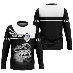 Railspirit Custom Name B&O Great States Railroad Long Sleeve Shirt American Train Ticket Printed Shirt