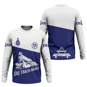 Railspirit Custom Name B&O Great States Railroad Long Sleeve Shirt One Track Mind Printed Shirt