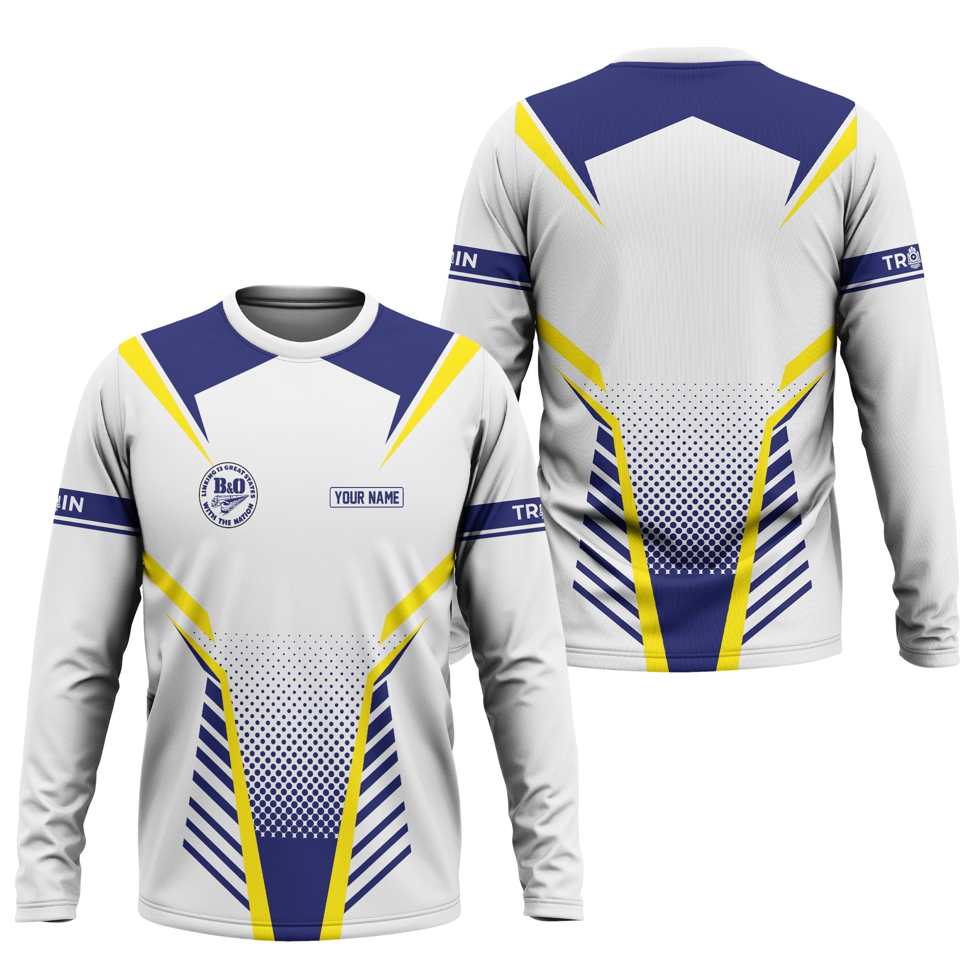 Railspirit Personalized B&O Great States Railroad Long Sleeve Shirt Unisex Train Shirt All Over Print