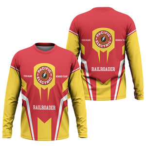 Railspirit Personalized Pacific Electric Railroad Long Sleeve Shirt Custom Year Railroader Shirt Gift Idea For Train Lover