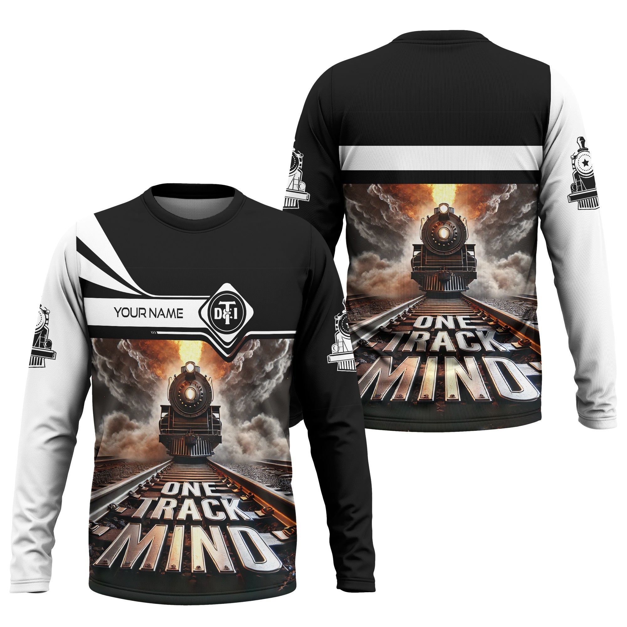 Railspirit Personalized Detroit Toledo And Ironton Railroad Long Sleeve Shirt One Track Mind Train Printed Shirt