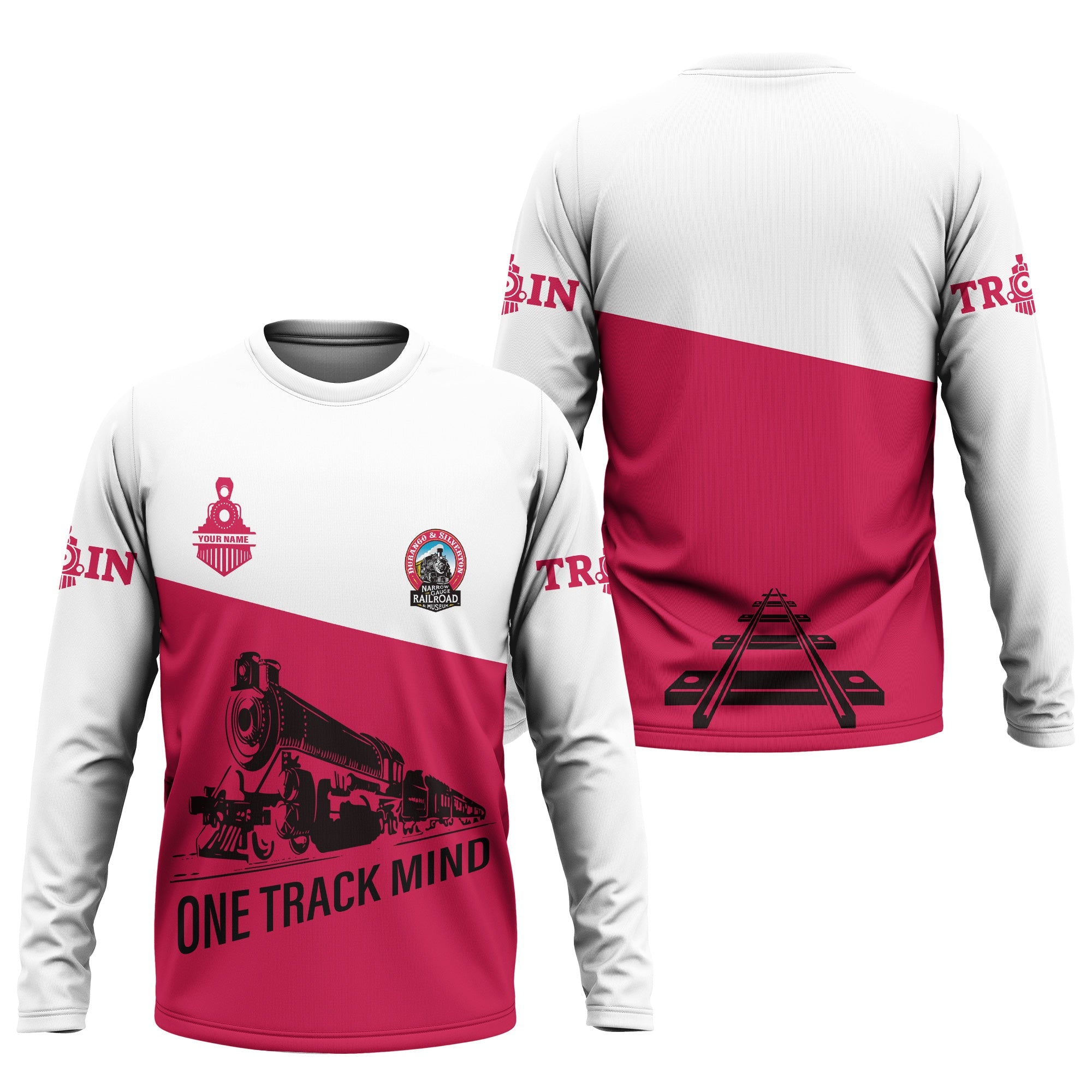 Railspirit Custom Name Durango And Silverton Narrow Gauge Railroad Long Sleeve Shirt One Track Mind Printed Shirt