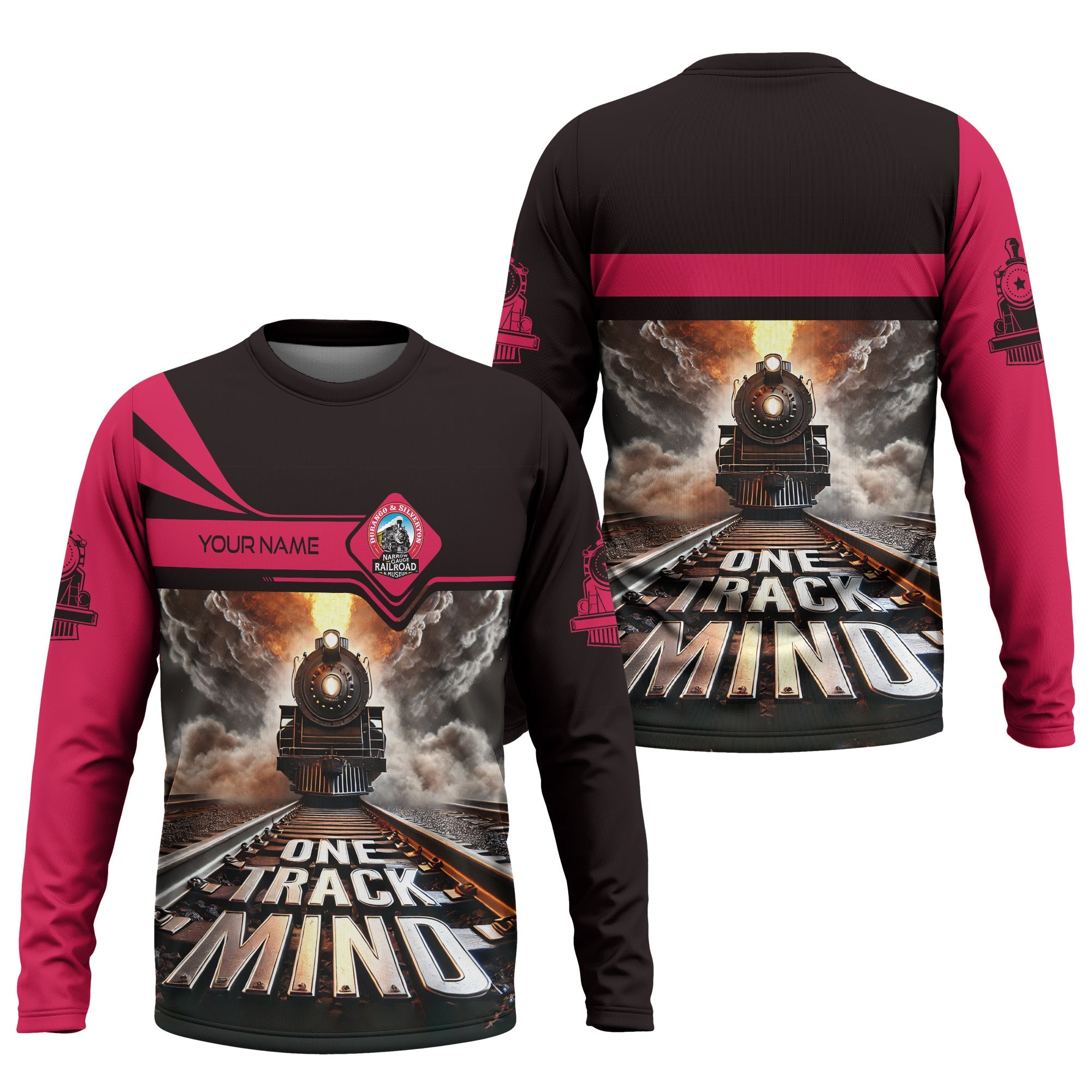 Railspirit Personalized Durango And Silverton Narrow Gauge Railroad Long Sleeve Shirt One Track Mind Train Printed Shirt