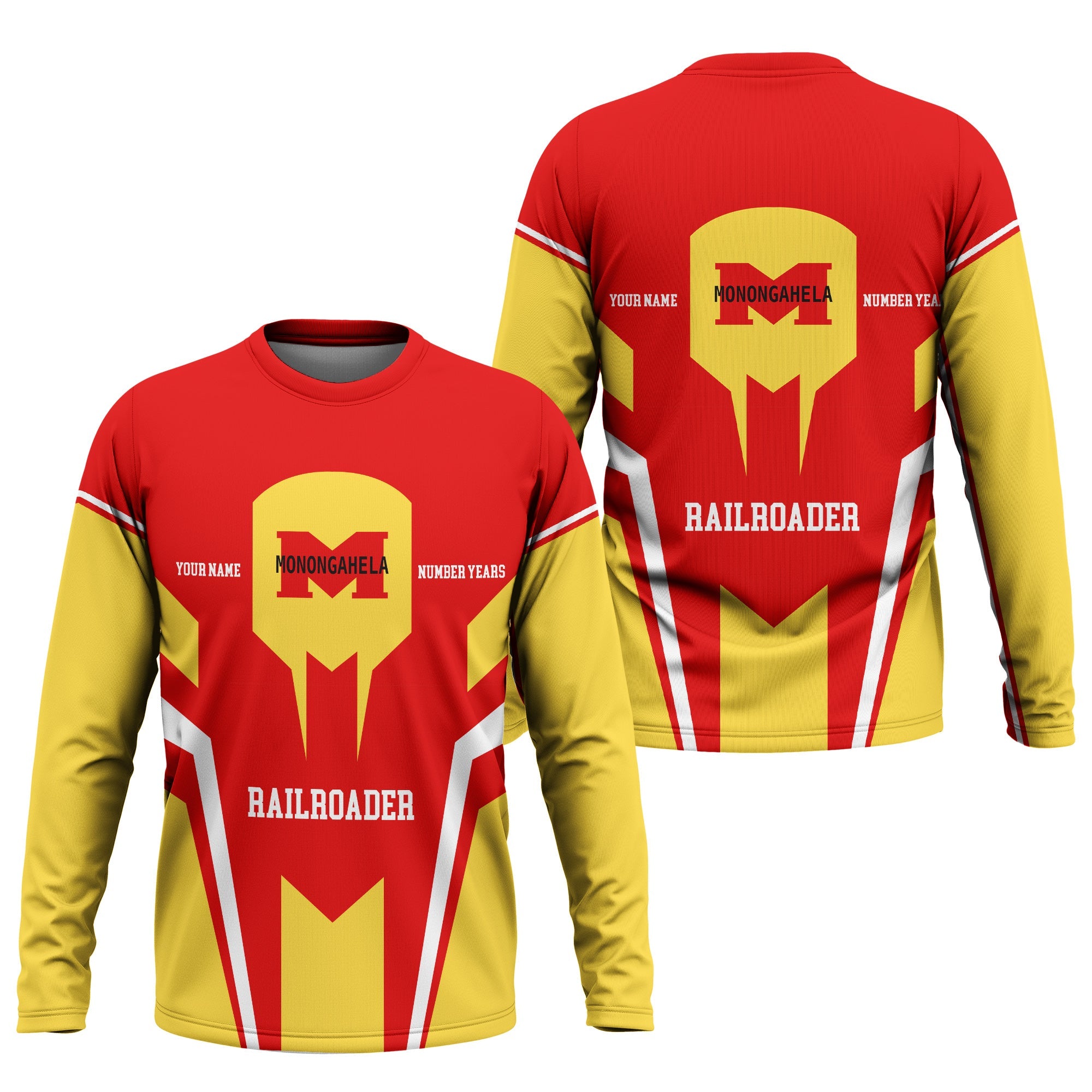 Railspirit Personalized Monongahela Railroad Long Sleeve Shirt Custom Year Railroader Shirt Gift Idea For Train Lover