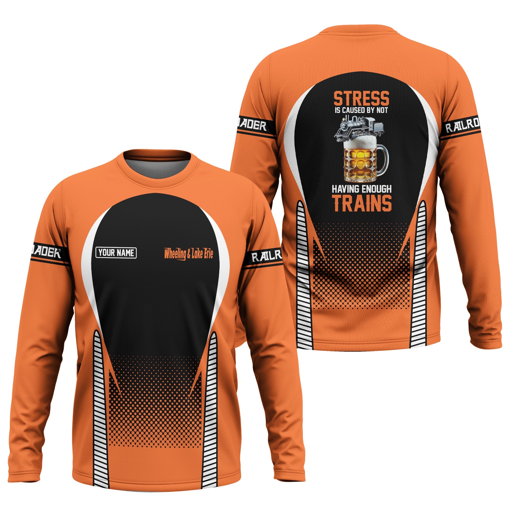 Railspirit Personalized Wheeling And Lake Erie Railroad Long Sleeve Shirt Train Long Sleeve Shirt Gift Idea For Train Lover