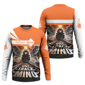 Railspirit Personalized Wheeling And Lake Erie Railroad Long Sleeve Shirt One Track Mind Train Printed Shirt