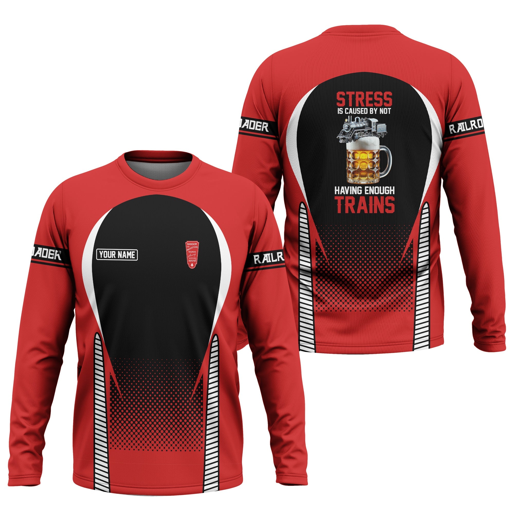 Railspirit Personalized Bangor And Aroostook Railroad Long Sleeve Shirt Train Long Sleeve Shirt Gift Idea For Train Lover