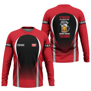 Railspirit Personalized Green Bay & Western Railroad Long Sleeve Shirt Train Long Sleeve Shirt Gift Idea For Train Lover