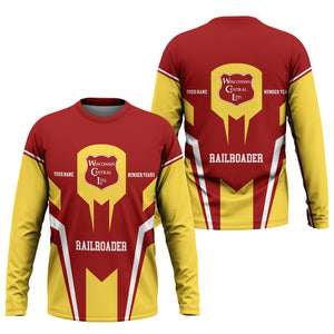 Railspirit Personalized Wisconsin Central Ltd Railroad Long Sleeve Shirt Custom Year Railroader Shirt Gift Idea For Train Lover