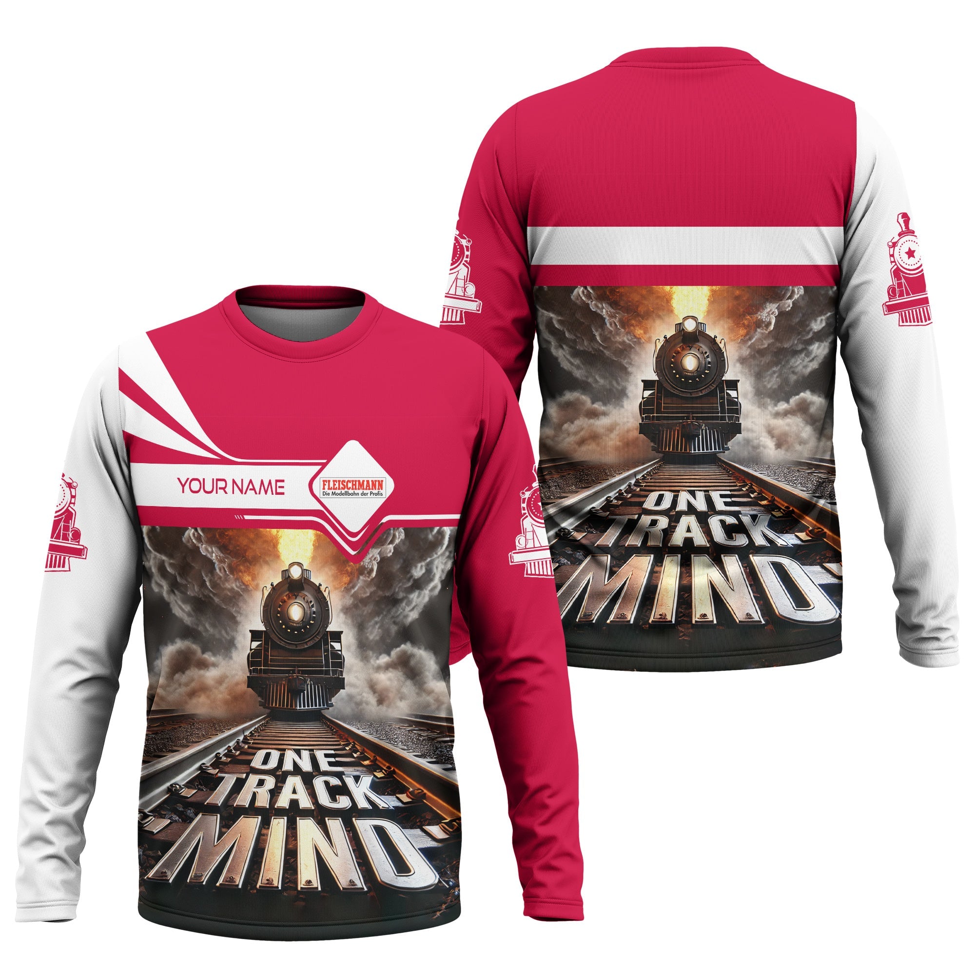 Railspirit Personalized Fleischmann And Western Railroad Long Sleeve Shirt One Track Mind Train Printed Shirt