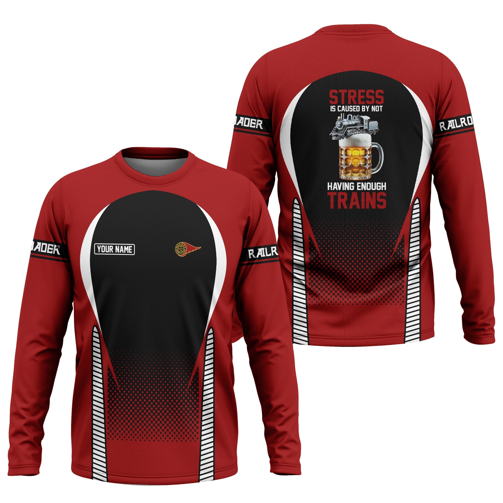 Railspirit Personalized Western Maryland Railway Long Sleeve Shirt Train Long Sleeve Shirt Gift Idea For Train Lover