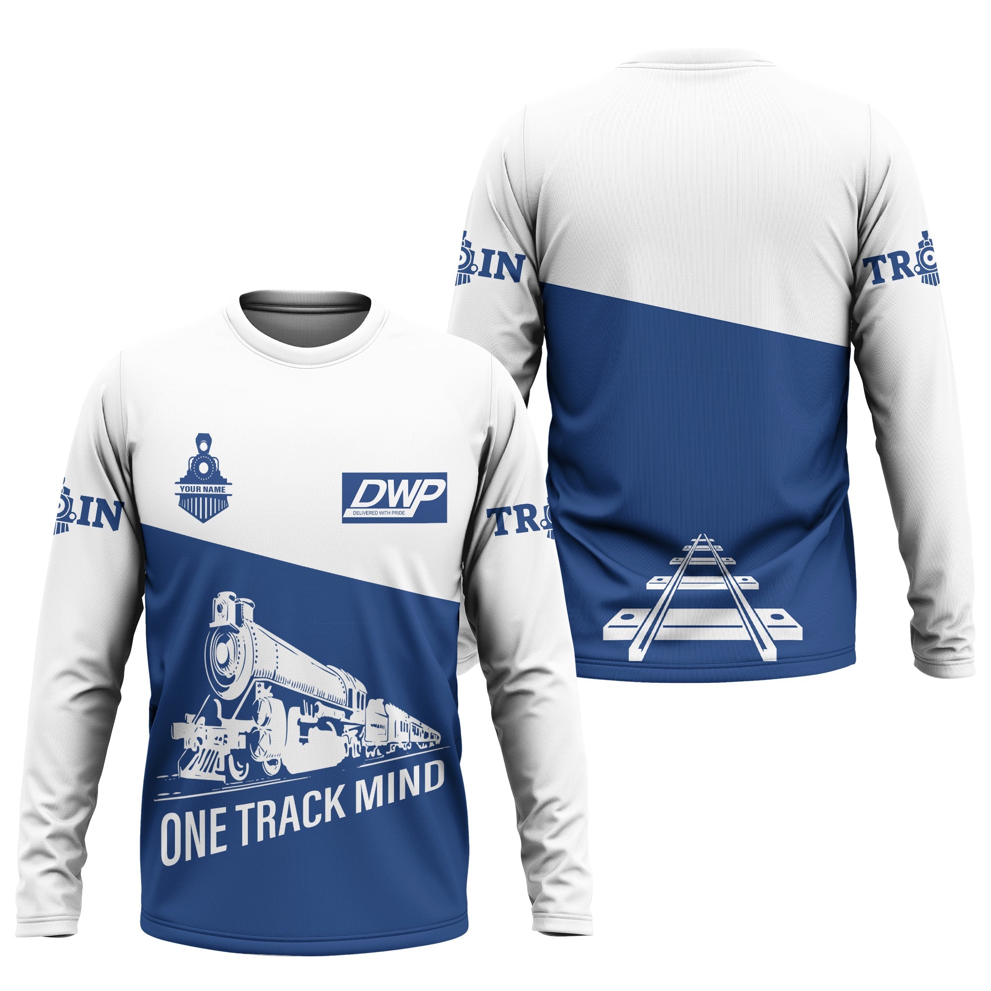 Railspirit Custom Name Duluth, Winnipeg and Pacific Railway Long Sleeve Shirt One Track Mind Printed Shirt