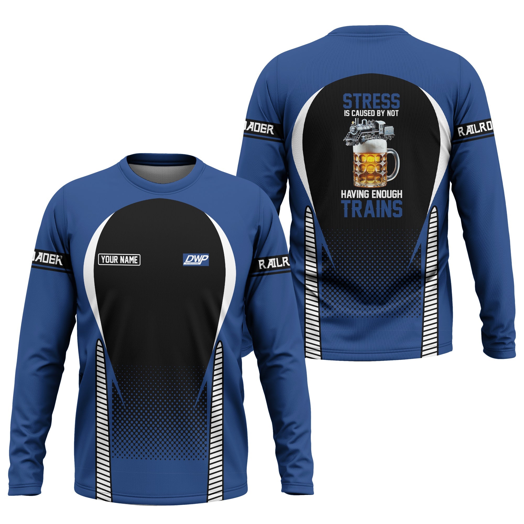 Railspirit Personalized Duluth, Winnipeg and Pacific Railway Long Sleeve Shirt Train Long Sleeve Shirt Gift Idea For Train Lover