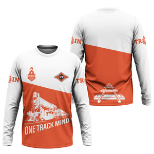 Railspirit Custom Name Texas and Pacific Railway Long Sleeve Shirt One Track Mind Printed Shirt