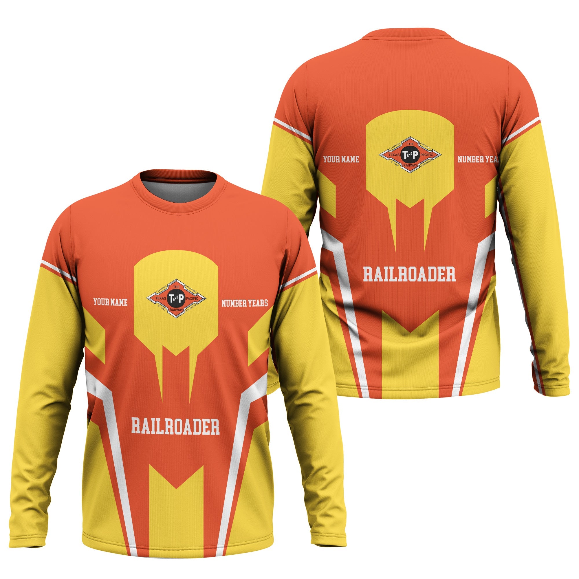 Railspirit Personalized Texas and Pacific Railway Long Sleeve Shirt Custom Year Railroader Shirt Gift Idea For Train Lover