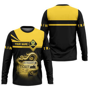 Railspirit Custom Name Southern Railway U.S Long Sleeve Shirt American Train Ticket SOU Printed Shirt