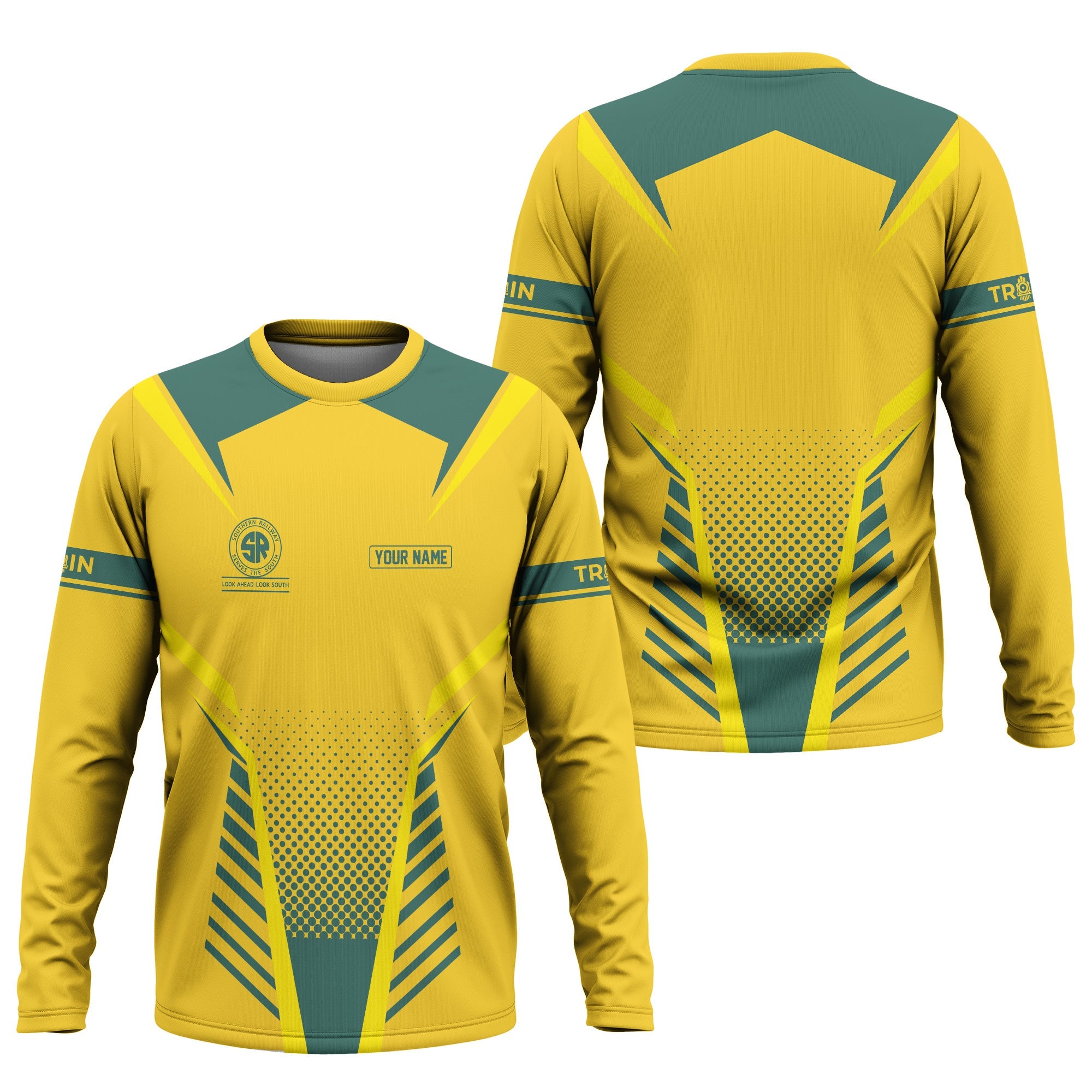 Railspirit Personalized Southern Railway U.S Long Sleeve Shirt Unisex SOU Train Shirt All Over Print