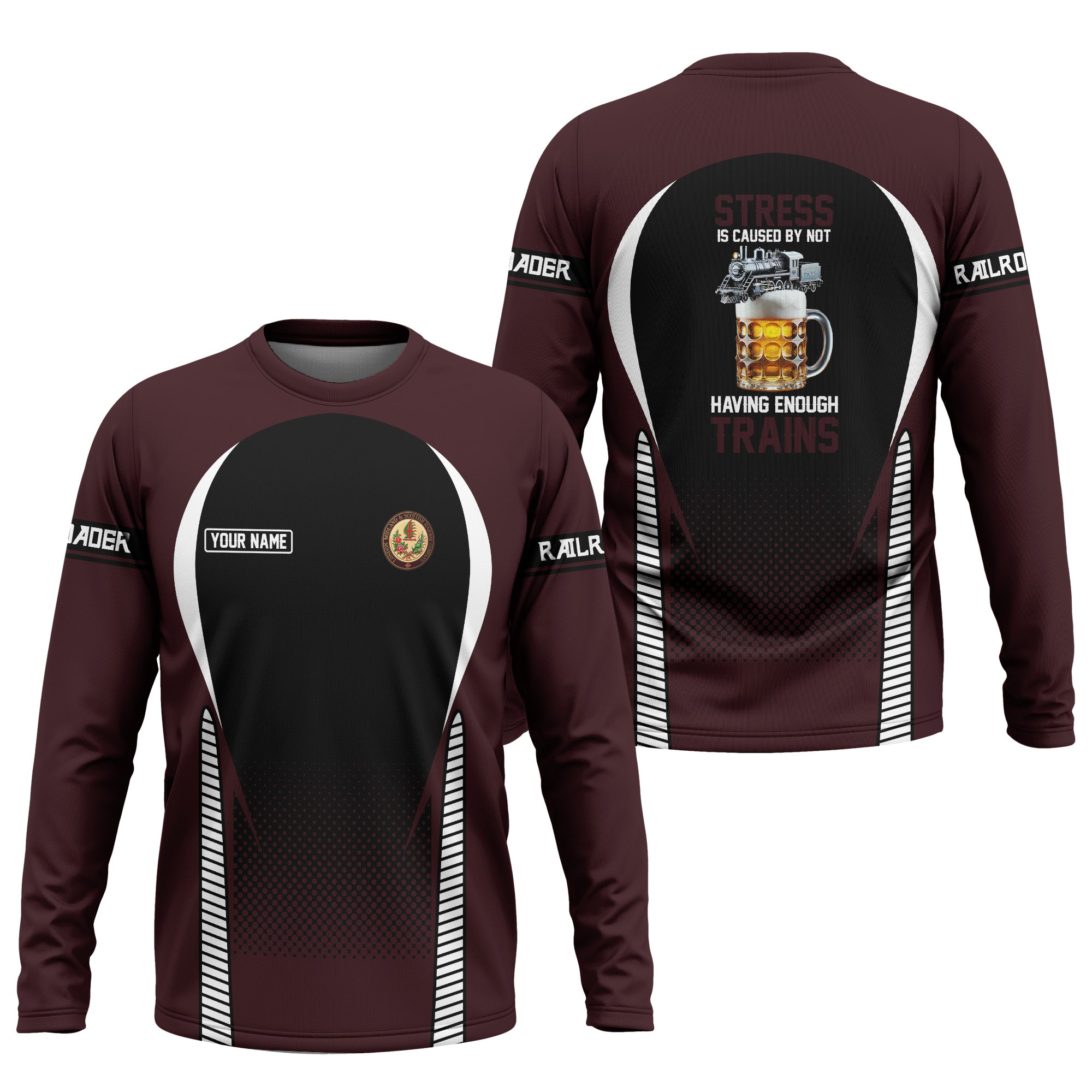 Railspirit Personalized London, Midland and Scottish Railway Long Sleeve Shirt Train Long Sleeve Shirt Gift Idea For Train Lover