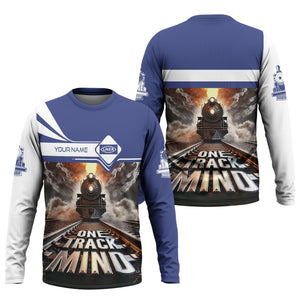 Railspirit Personalized London and North Eastern Railway Long Sleeve Shirt One Track Mind Train Printed Shirt