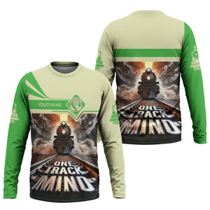 Railspirit Personalized Virginia & Truckee Railroad Long Sleeve Shirt One Track Mind Train Printed Shirt