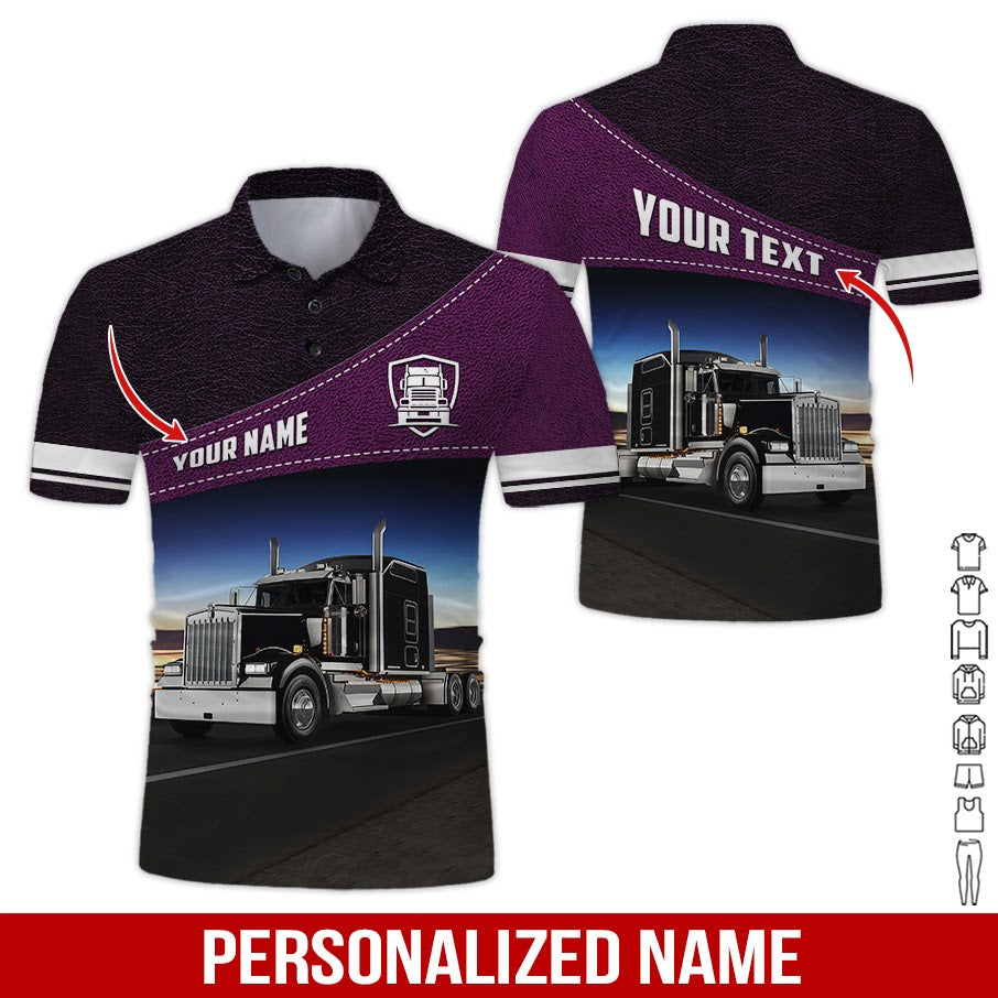 Customized Name Love Truck Shirt, 3D Printed Graphics, Personalized Gift
