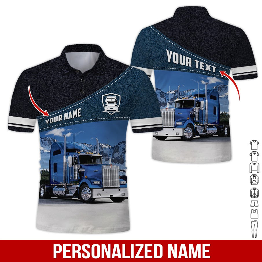 Customized Name Love Truck 3d Printed Shirt, Ideal Present For Grandpa, Uncle, Or Friend Who Is A Trucker, Apparel Truck Driver Shirt