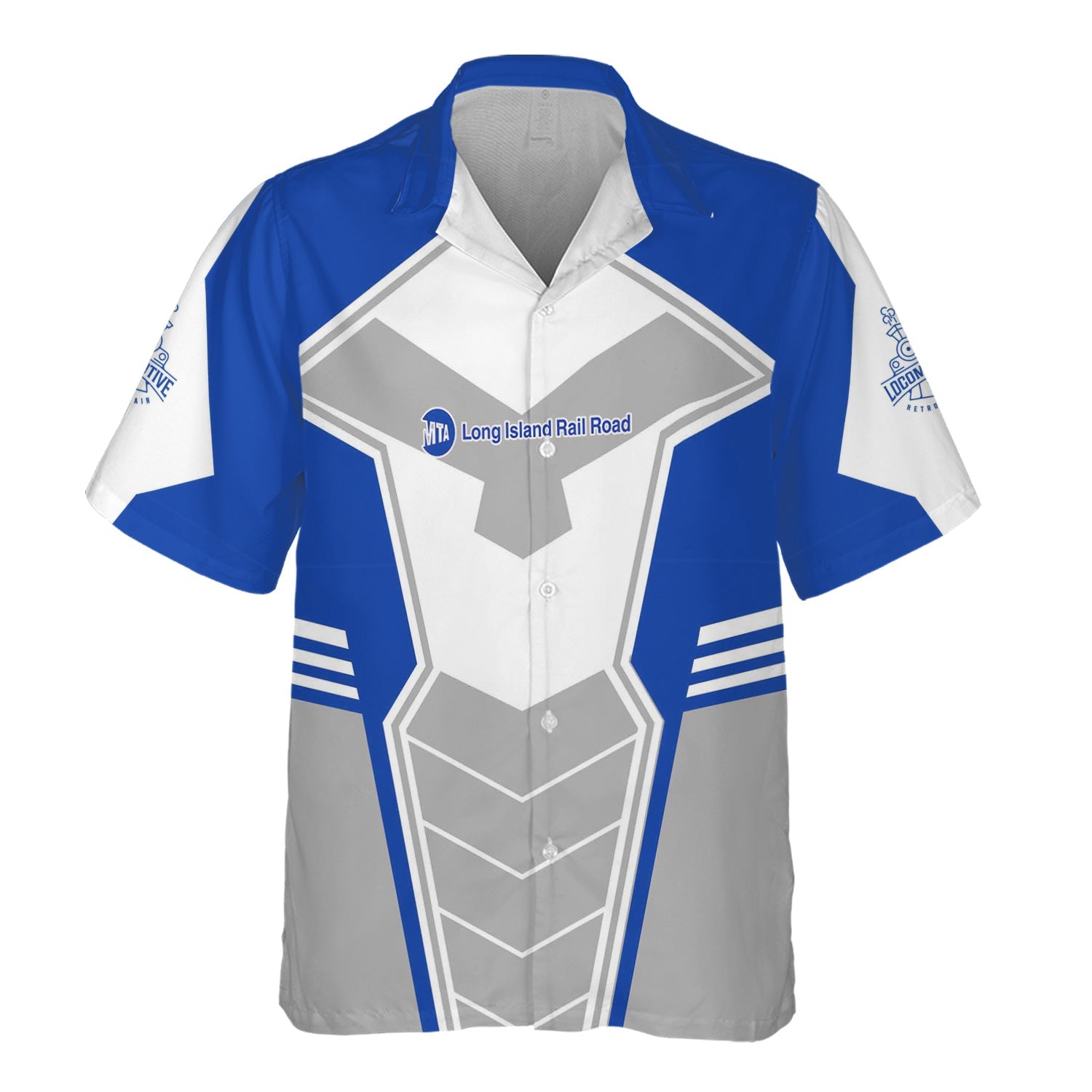 Railspirit Personalized Long Island Railroad Hawaiian Shirt Engine-Inspired Style Train Shirt for Railroad Fanatic