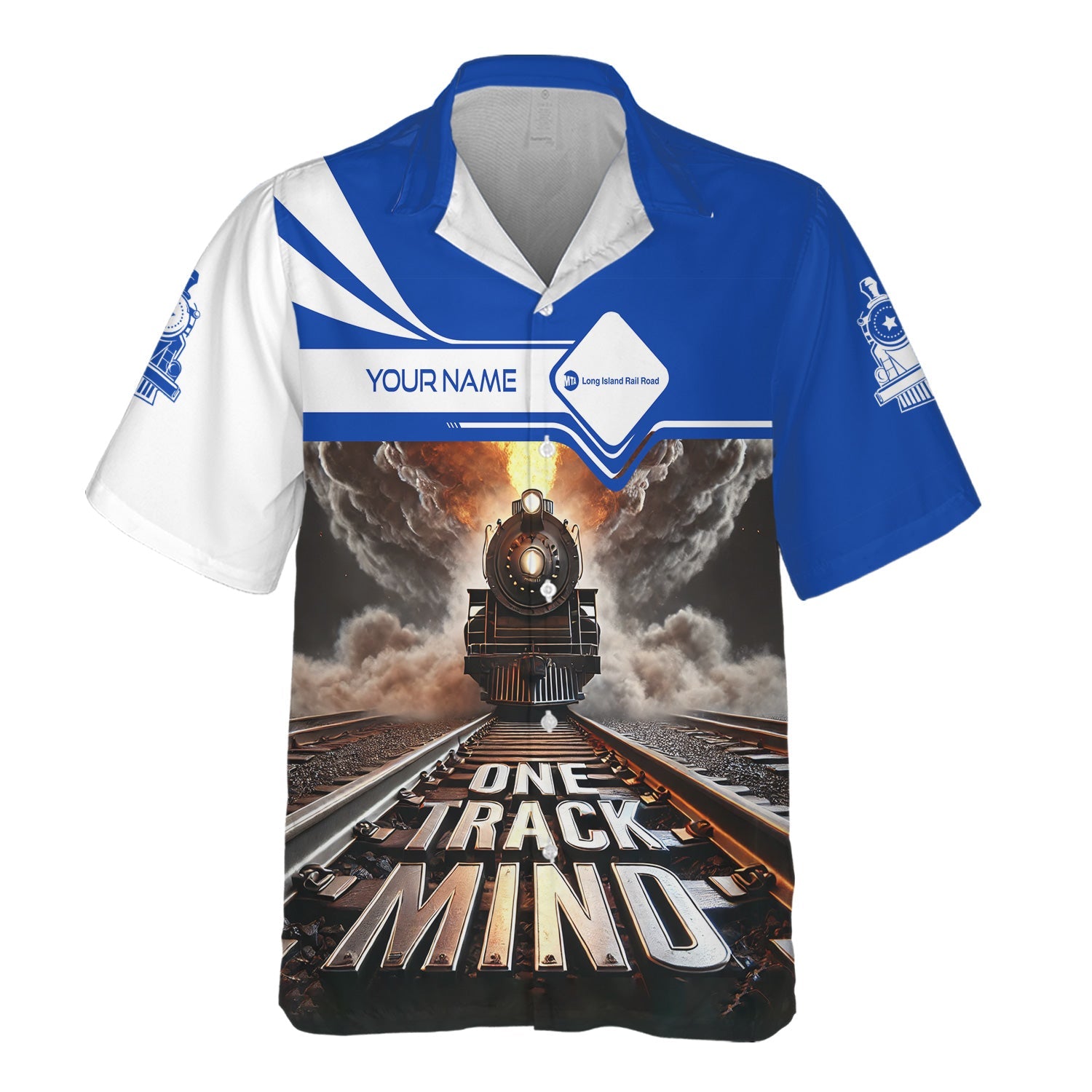 Railspirit Personalized Long Island Railroad Hawaiian Shirt One Track Mind Train Printed Shirt