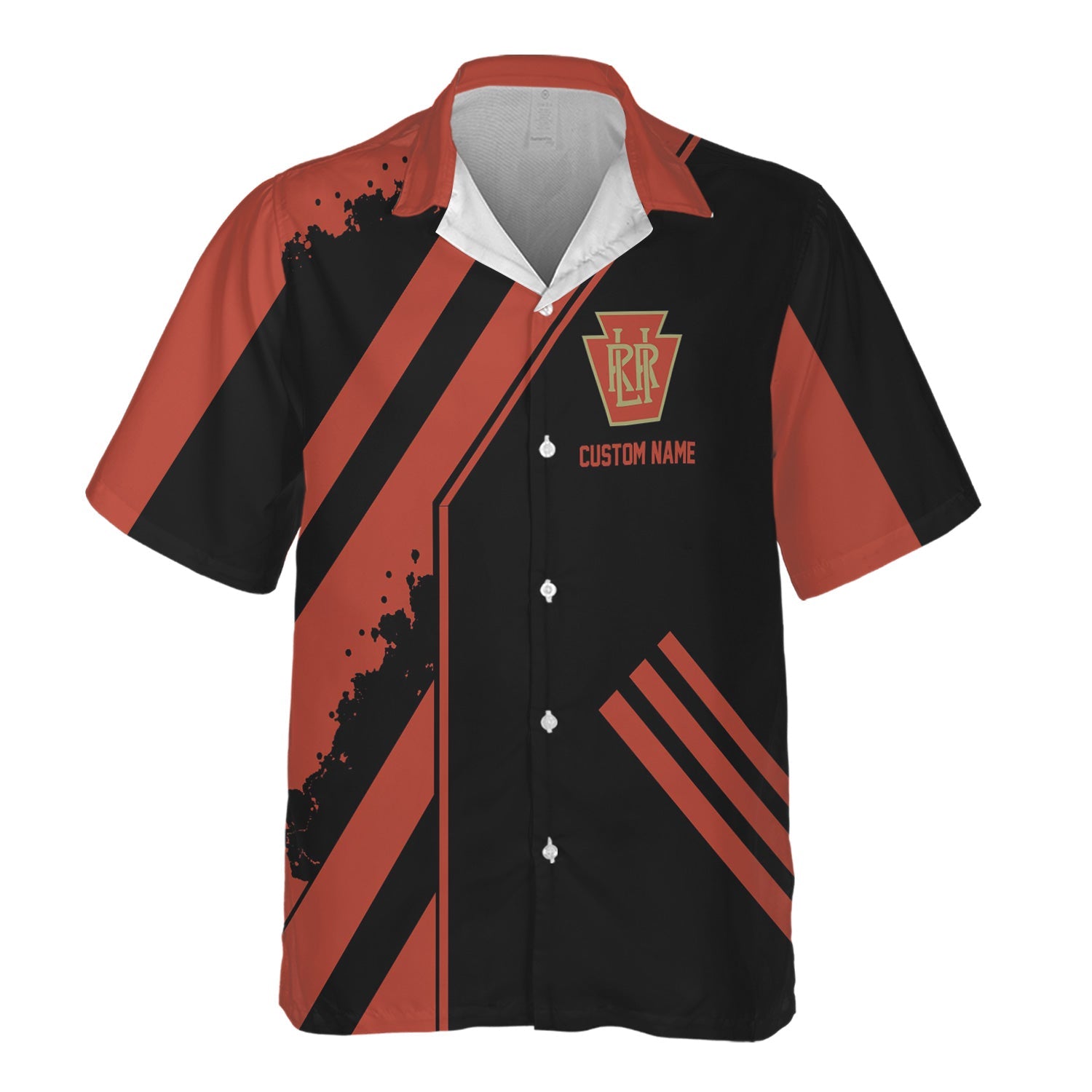 Railspirit Personalized Long Island Railroad Hawaiian Shirt Locomotive Design Train Shirt for Train Enthusiast