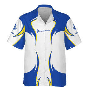 Railspirit Personalized Long Island Railroad Hawaiian Shirt Distinctive Flame Style Shirt For Steam Engine Addict