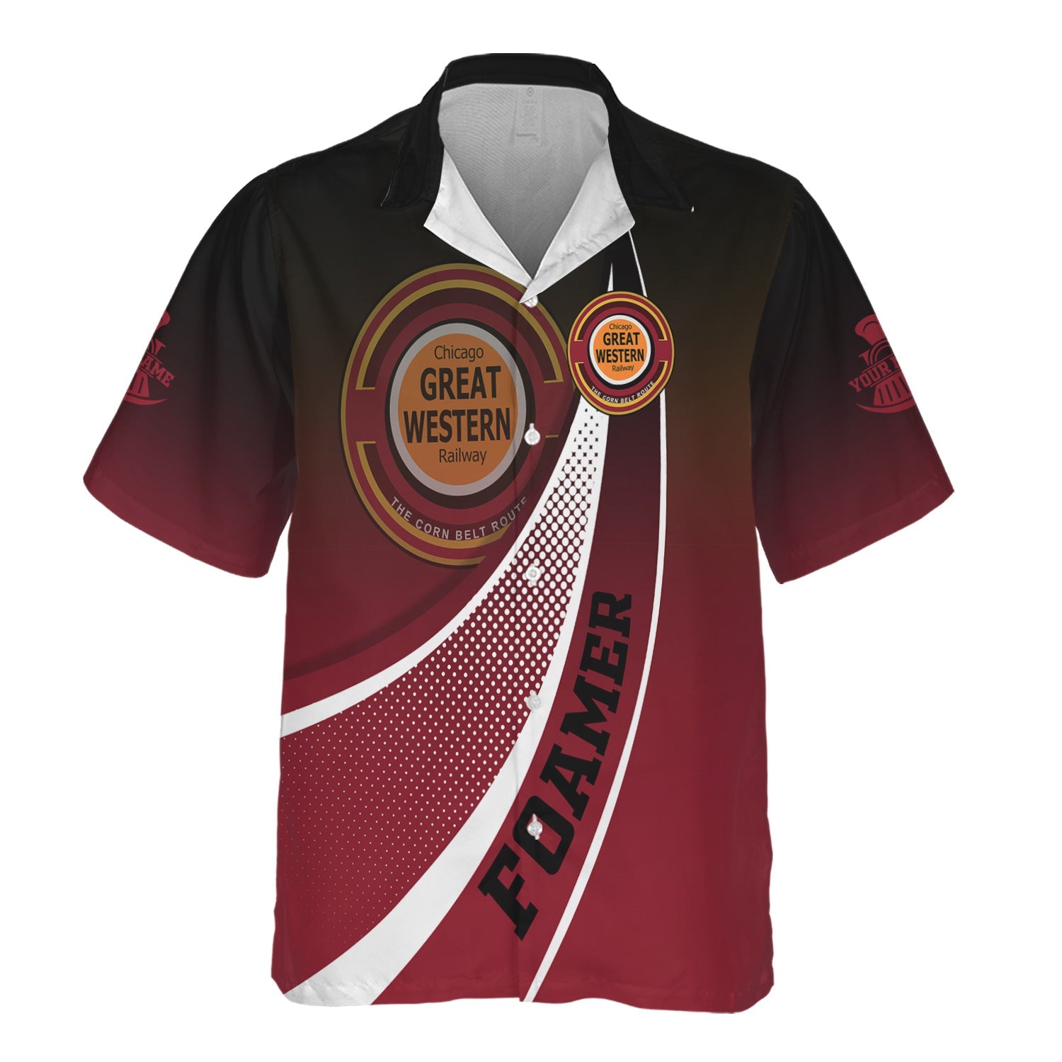 Railspirit Personalized Chicago Great Western Railroad Hawaiian Shirt Railway-Themed Style Shirt Gift Idea For Trainspotter