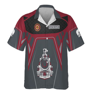 Railspirit Personalized Chicago Great Western Railroad Hawaiian Shirt Steam Locomotive Engine Graphic Train Shirt All Over Print