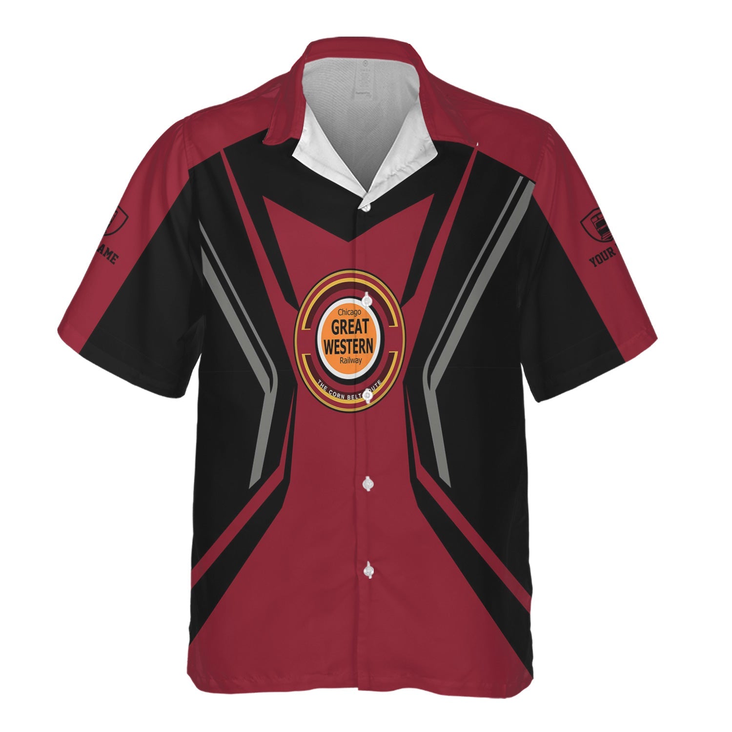 Railspirit Personalized Chicago Great Western Railroad Hawaiian Shirt Unique Style with Custom Job Train Shirt