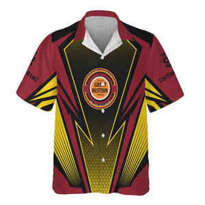 Railspirit Personalized Chicago Great Western Railroad Hawaiian Shirt Lightning Graphic Style Shirt Gift Idea For Train Lover